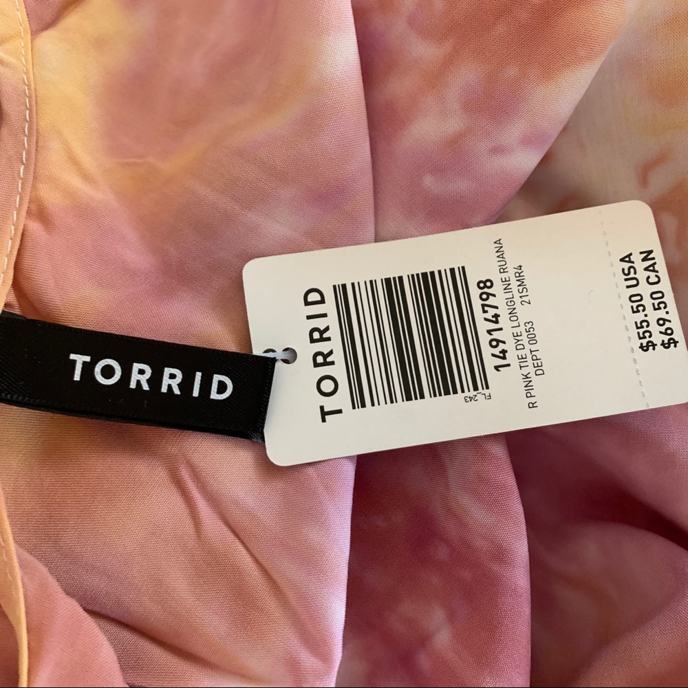 NWT TORRID Gorgeous Tie Dye Ruana - One Size - Swimsuit Cover Up - Picture 6 of 8